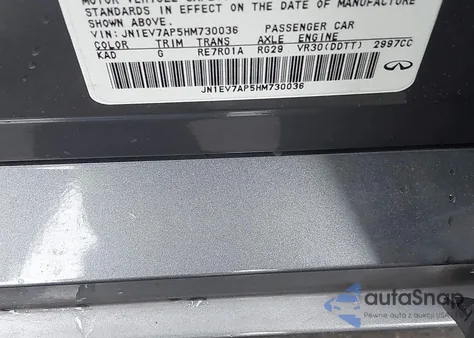 2017 Infiniti Q50 Premium/Sport/Se z USA, uszkodzony, nr VIN JN1EV7AP5HM730036